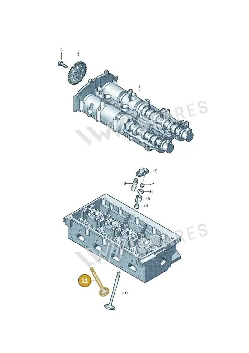 03C109611R — Volkswagen Jetta 1.6 (2014-2018) diagram 678109200, position 11