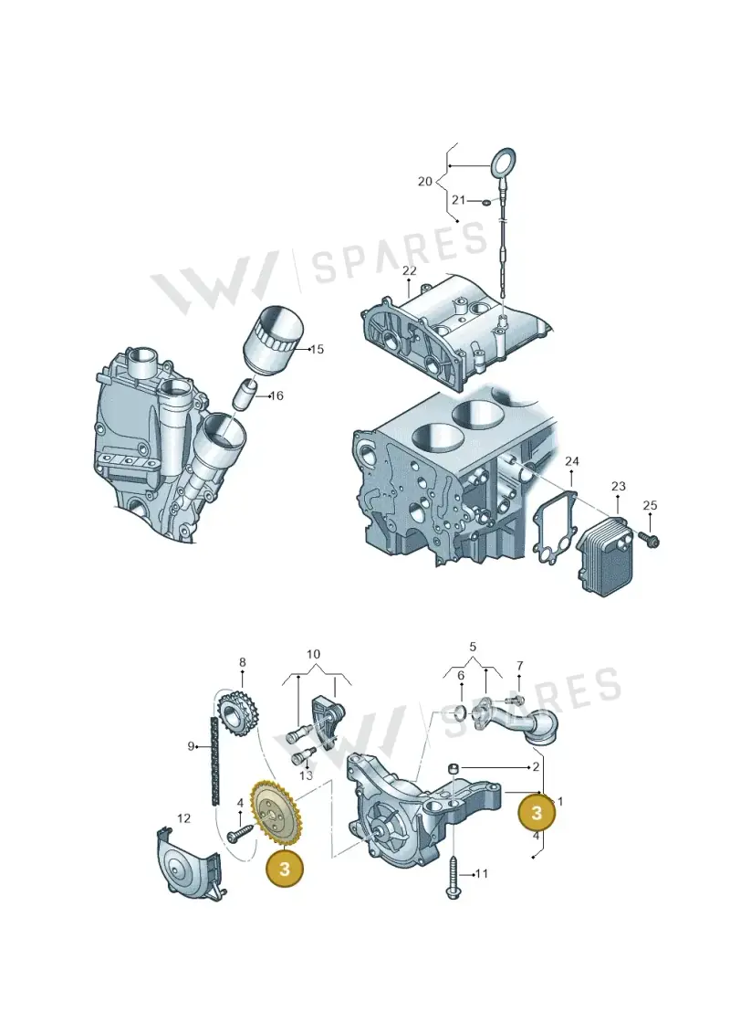03C115121J — Volkswagen Beetle (2016-2019) diagram 694115150, position 3