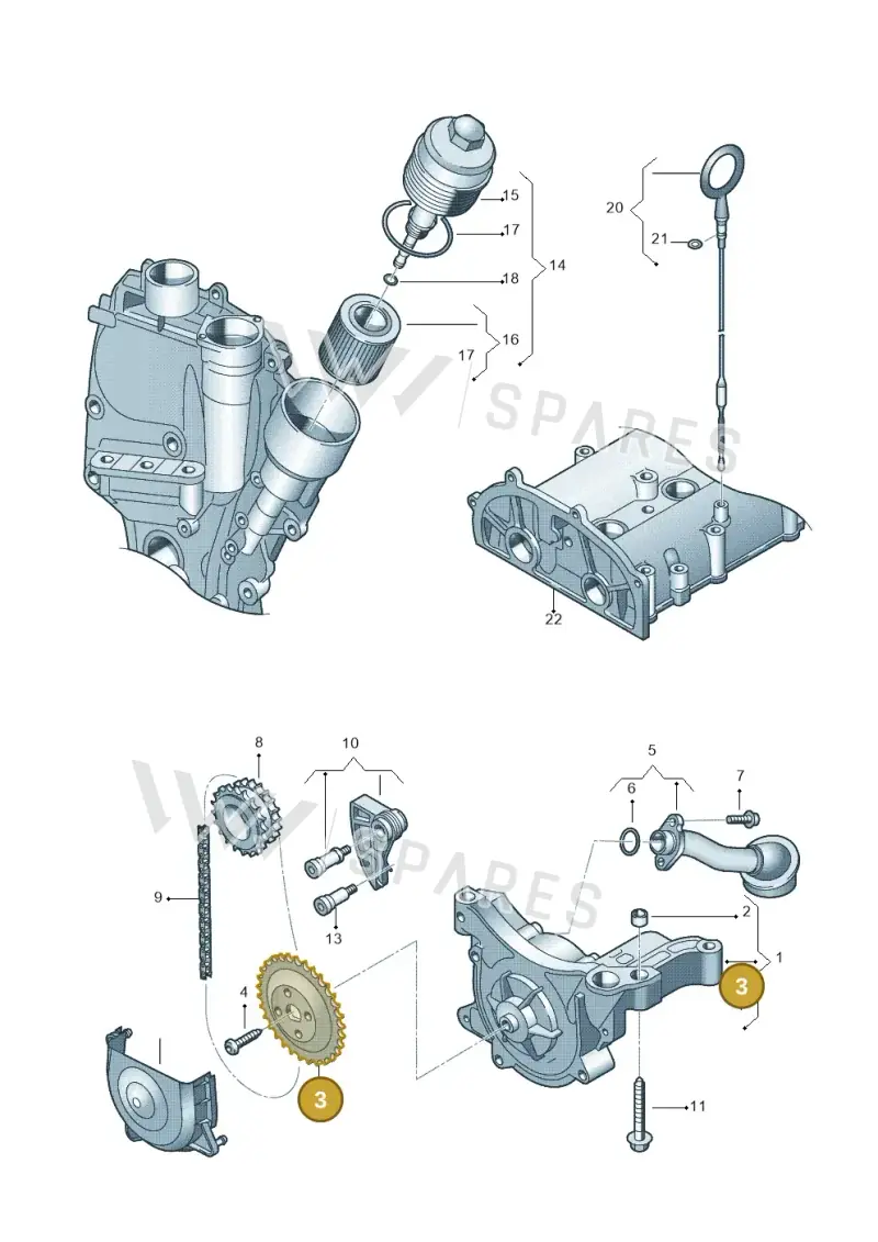 03C115121N — Volkswagen Polo (2009-2012) diagram 253115150, position 3