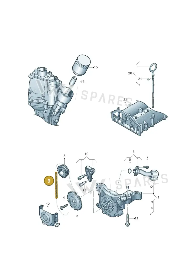 03C115230C — Volkswagen Jetta 1.6 (2014-2018) diagram 678115200, position 9