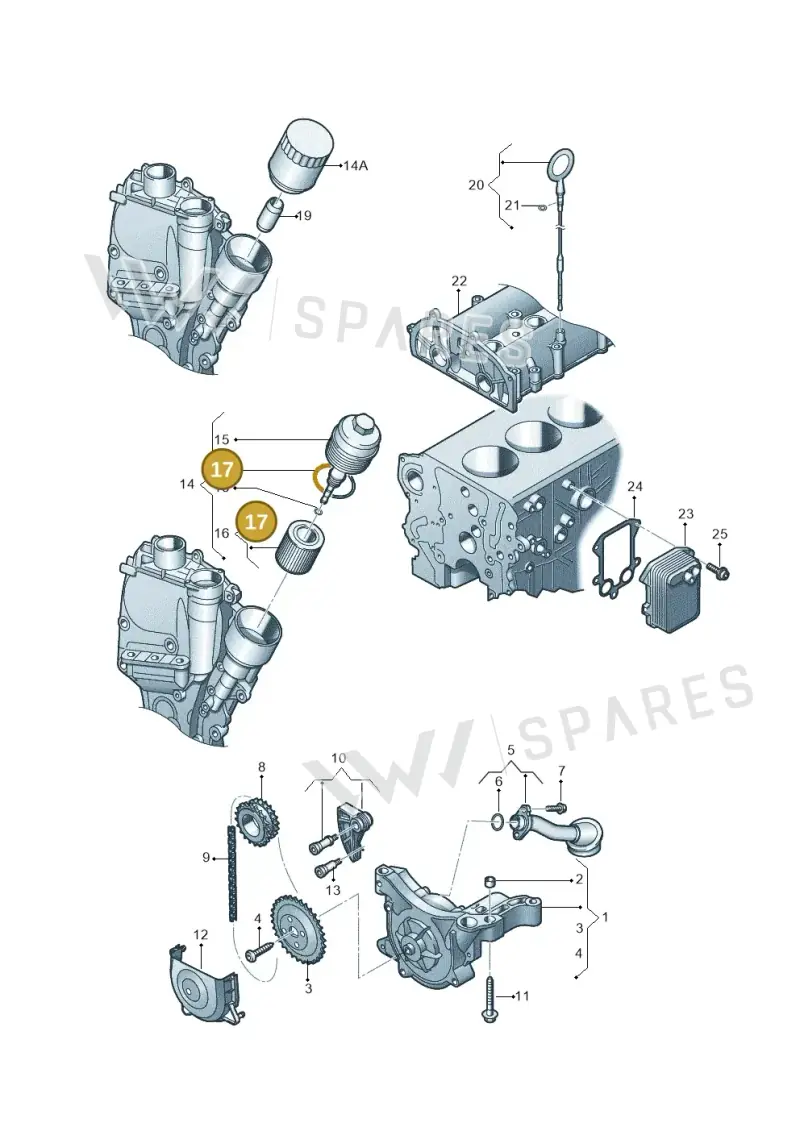 03C115441 — Volkswagen Jetta (2014-2017) diagram 409115100, position 17