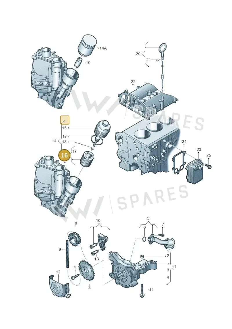 03C115562 — Volkswagen Jetta (2014-2017) diagram 409115100, position 16