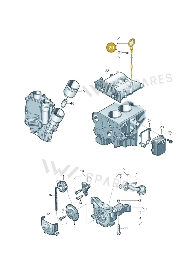 03C115611AD — Volkswagen Jetta 1.6 (2014-2018) diagram 694115150, position 20