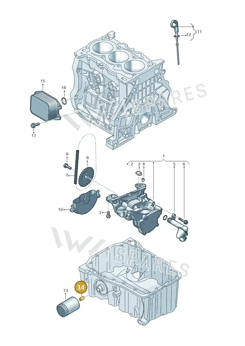 03C115721A — Volkswagen Taigo (2021-2024) diagram 587115010, position 14