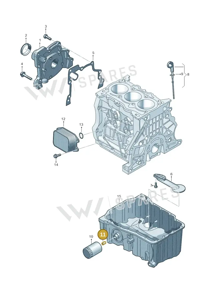 03C115721A — Volkswagen Taigo (2021-2024) diagram 866115050, position 11