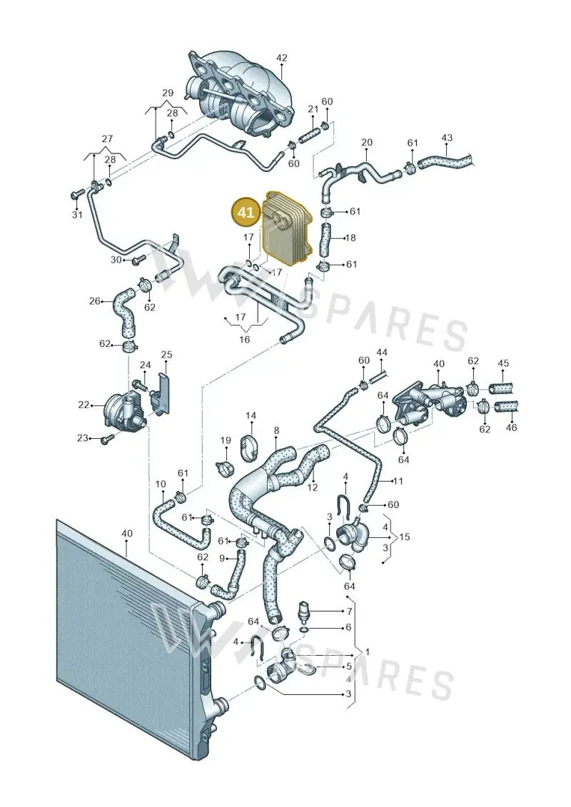 03C117021J — Volkswagen New beetle (2011-2016) diagram 625121150, position 41