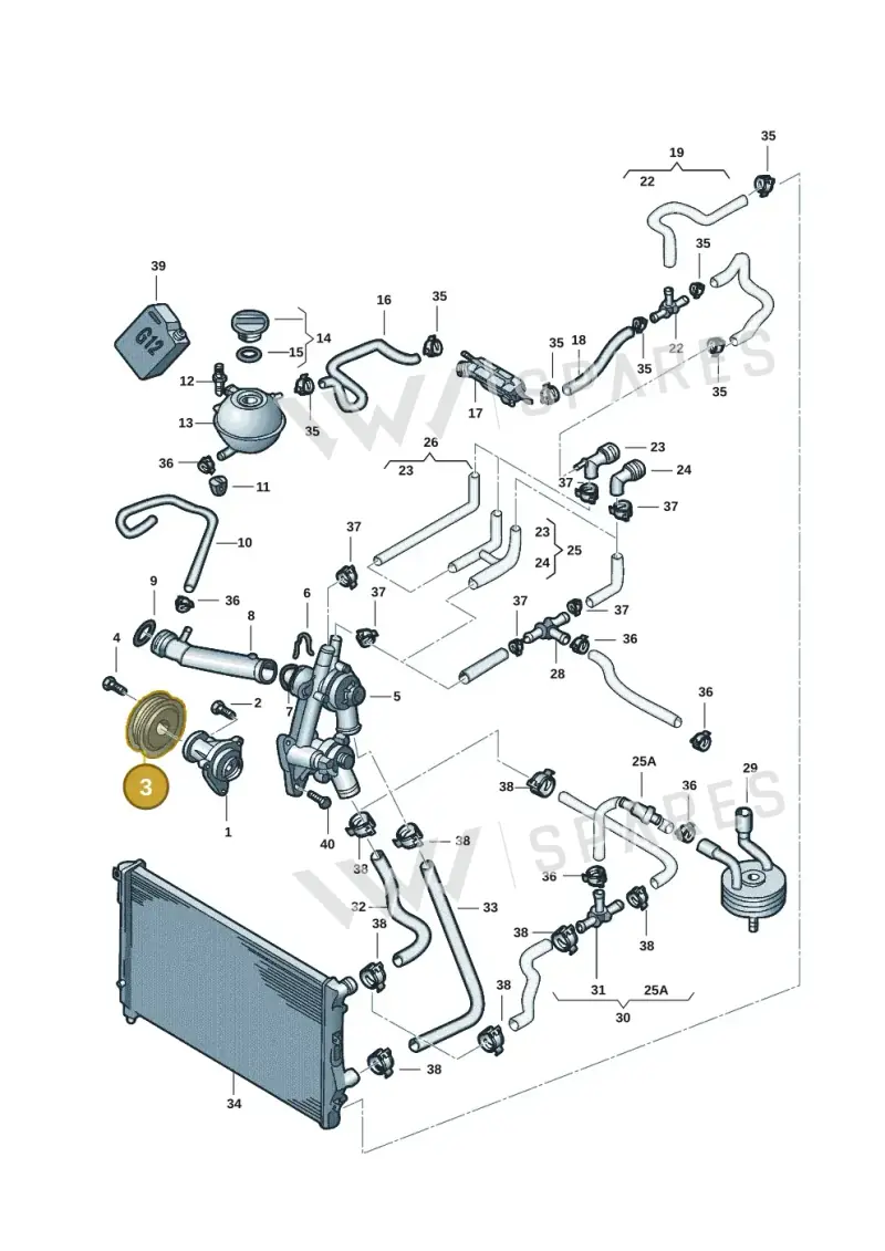 03C121031B — Volkswagen Jetta (2014-2017) diagram 789121025, position 3