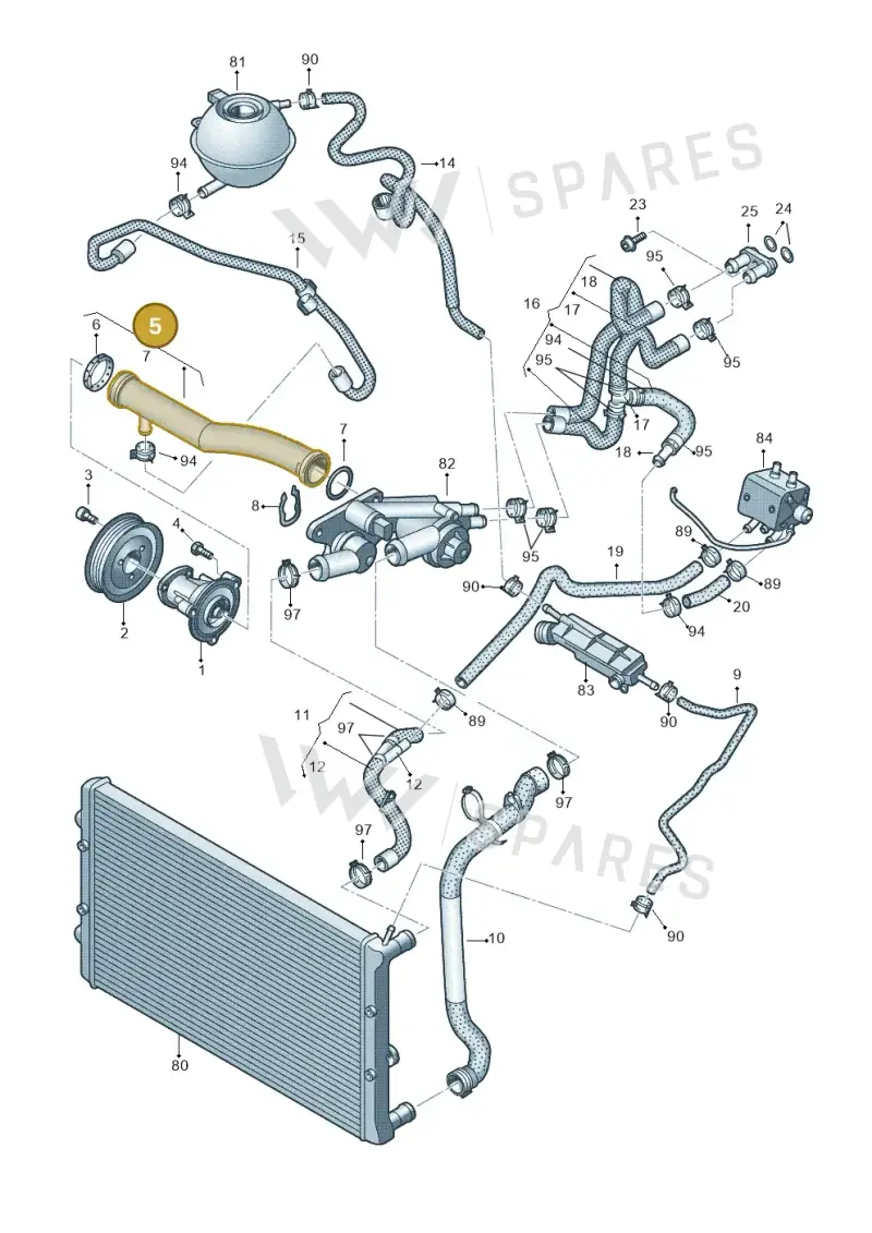 03C121065D — Volkswagen Polo (2012-2014) diagram 672121220, position 5