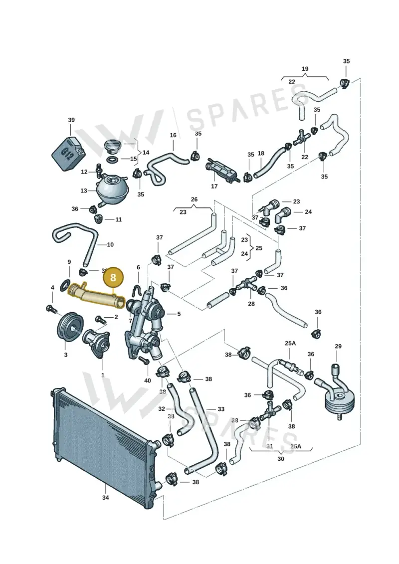 03C121065D — Volkswagen Jetta (2014-2017) diagram 789121025, position 8