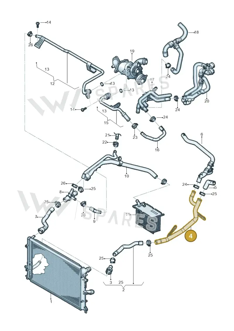 03C121070B — Volkswagen Jetta (2014-2017) diagram 789121013, position 4