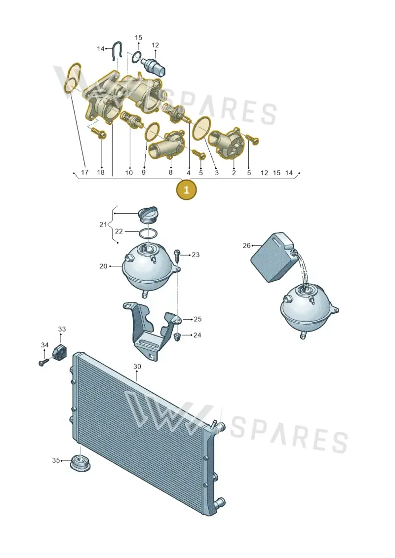 03C121111AE — Volkswagen Jetta 1.6 (2014-2018) diagram 672121830, position 1