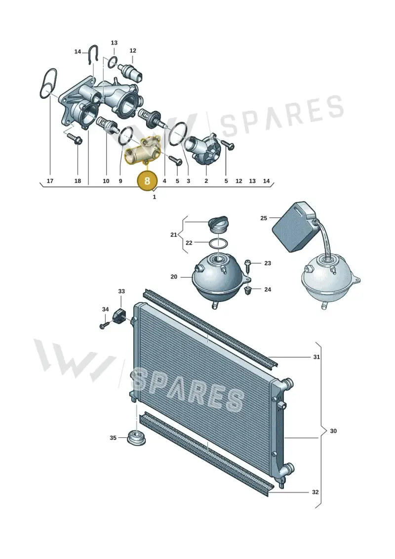 03C121118C — Volkswagen Passat estate (2008-2011) diagram 409121700, position 8