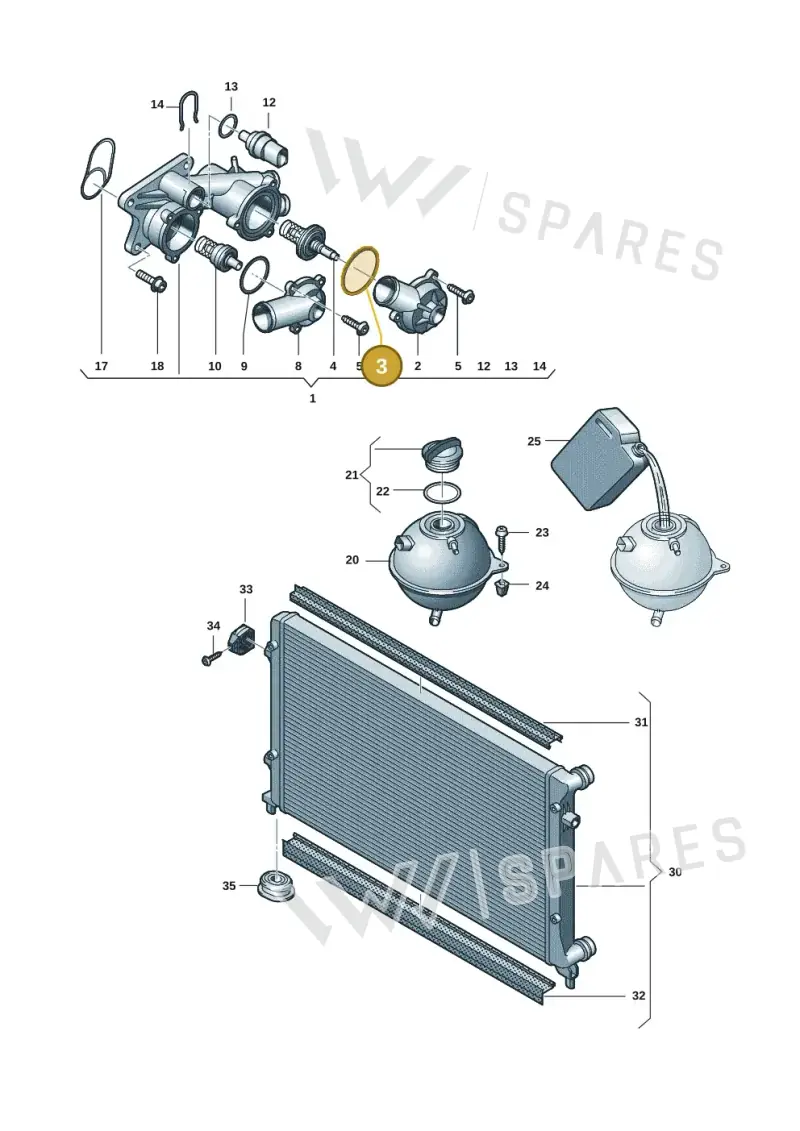 03C121119C — Volkswagen Beetle (2016-2019) diagram 409121700, position 3