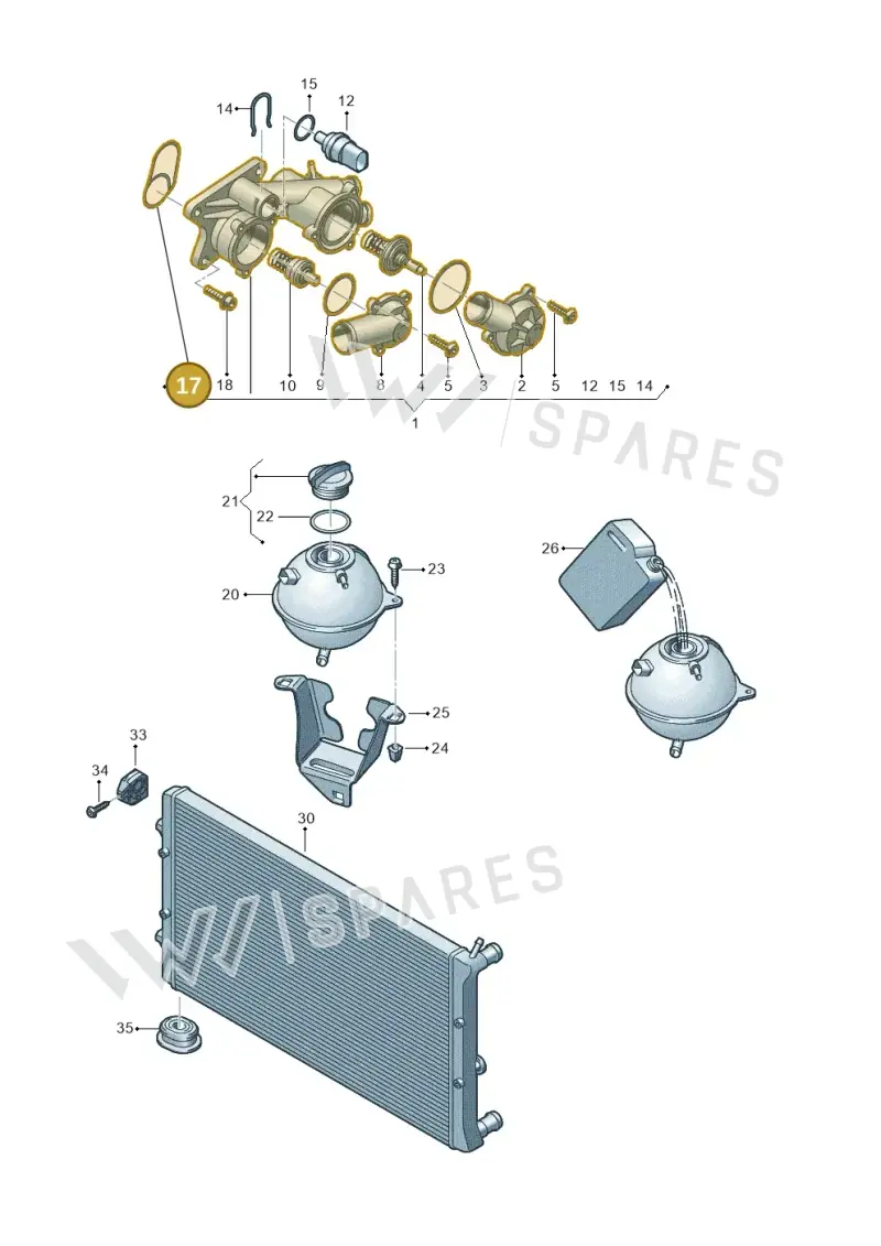 03C121119E — Volkswagen Jetta 1.6 (2014-2018) diagram 672121830, position 17