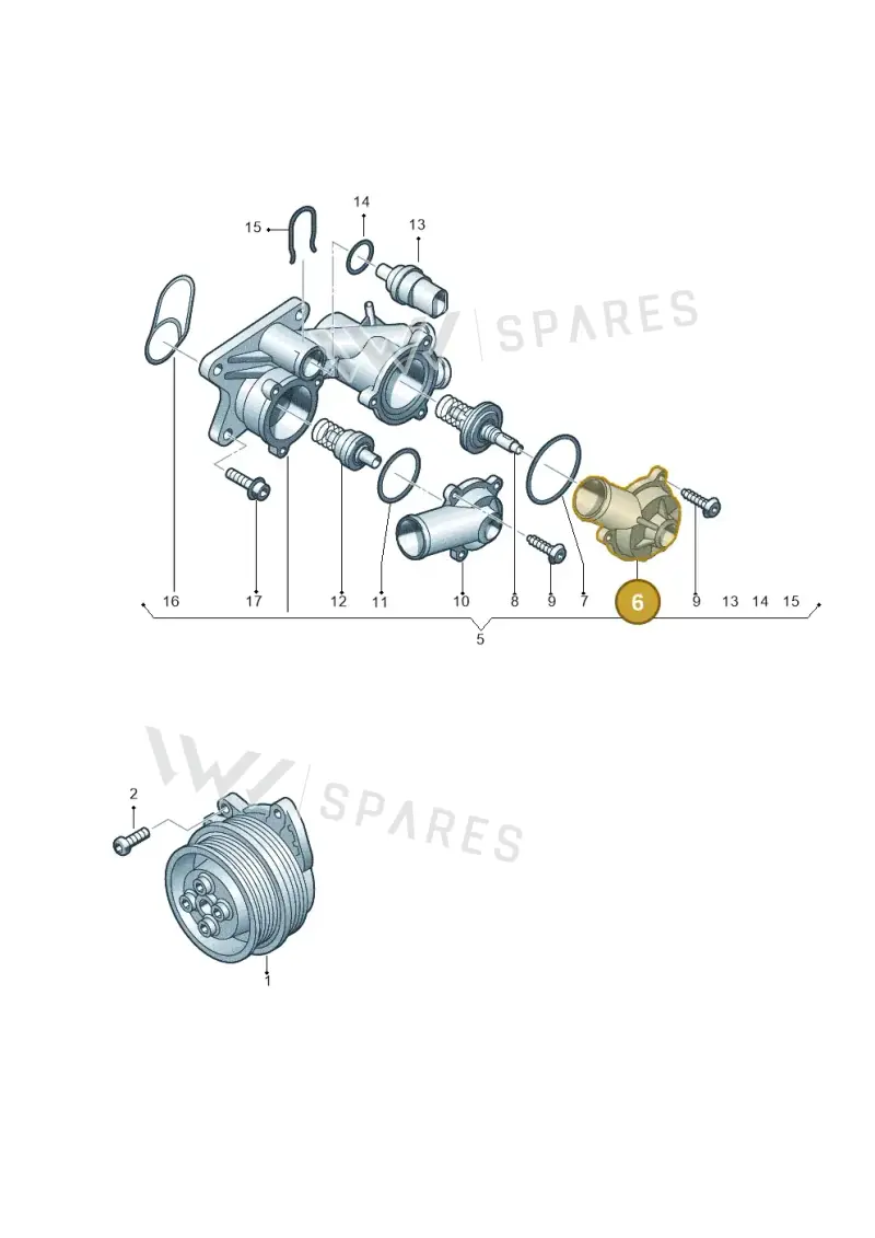 03C121121D — Volkswagen Sharan Blue Motion (2010-2015) diagram 689121100, position 6