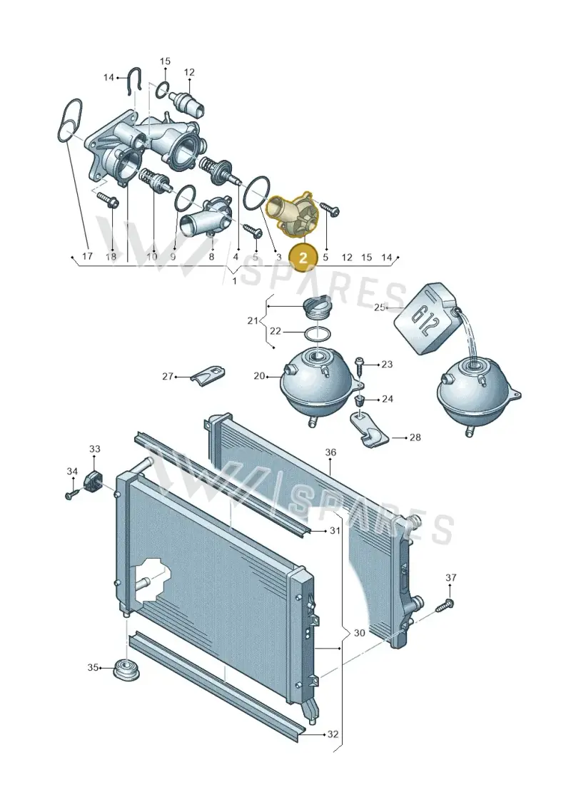 03C121121D — Volkswagen Passat saloon (2010-2015) diagram 702121800, position 2