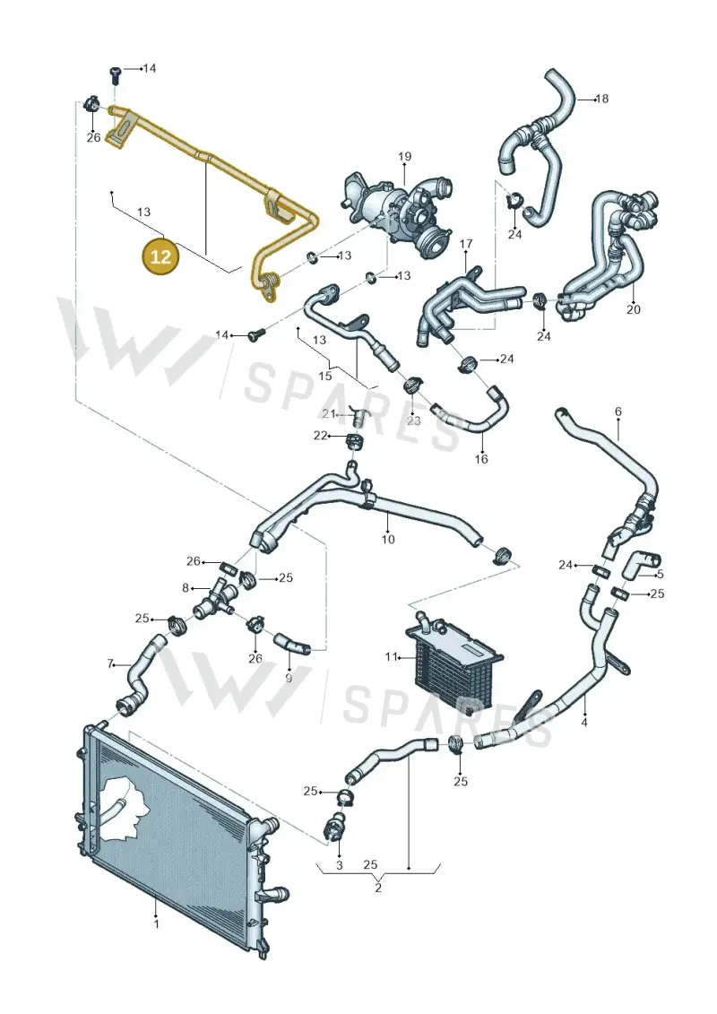 03C121469F — Volkswagen Jetta 1.6 (2014-2018) diagram 789121013, position 12