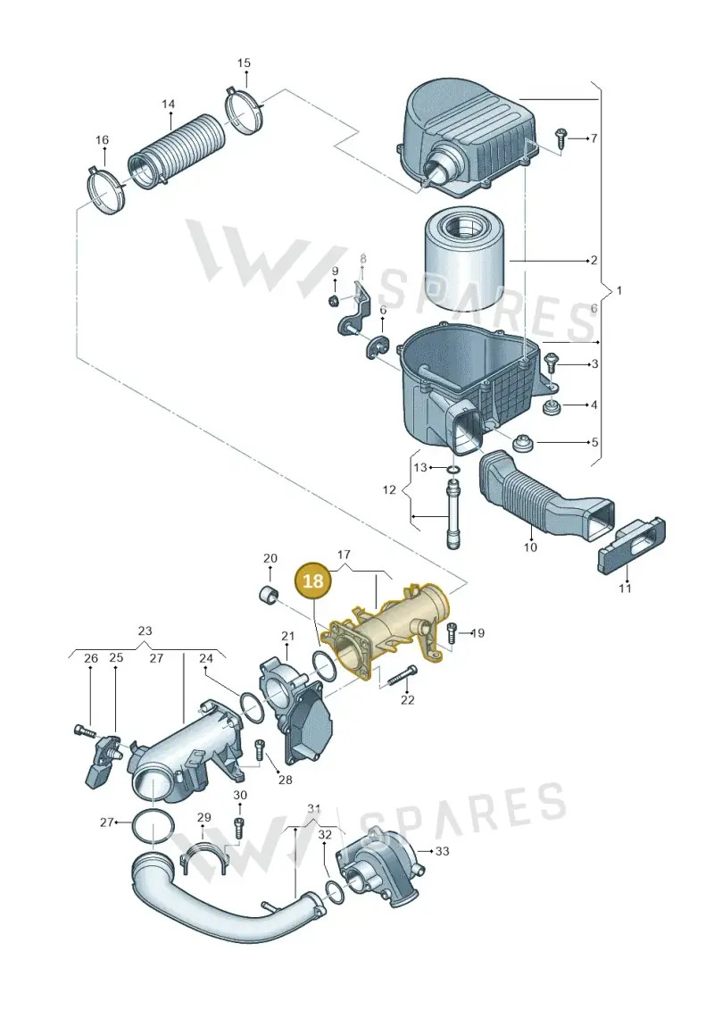 03C129636 — Volkswagen Polo (2012-2014) diagram 672129400, position 18