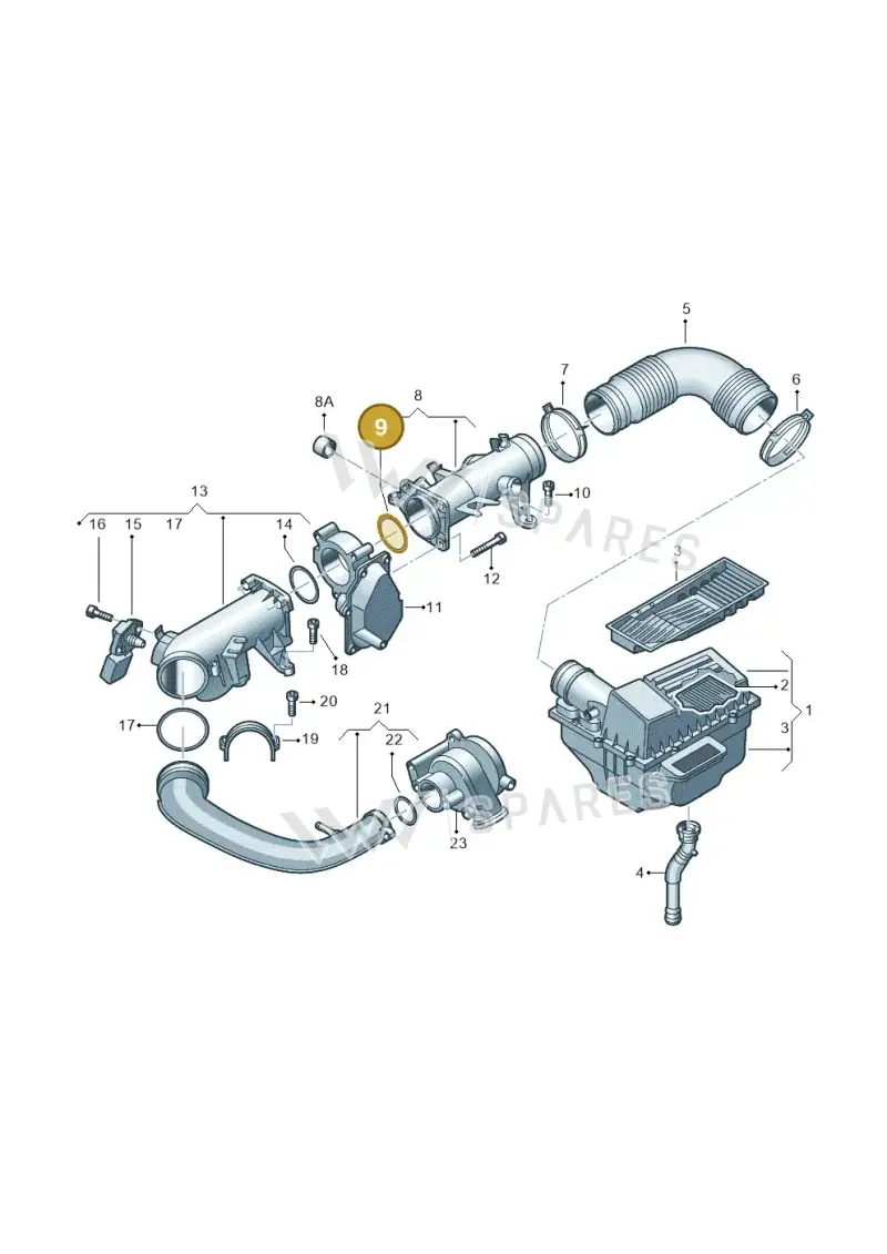 03C129636 — Volkswagen Beetle (2016-2019) diagram 649129150, position 9
