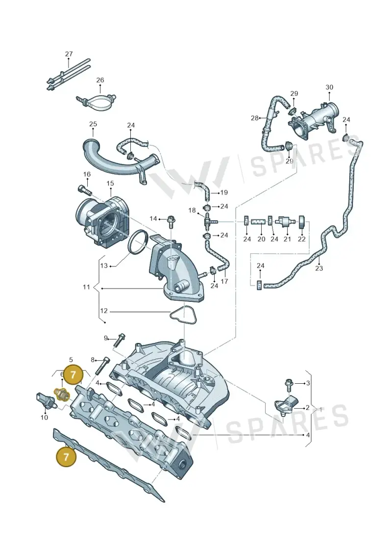 03C129717C — Volkswagen Beetle (2016-2019) diagram 651133100, position 7