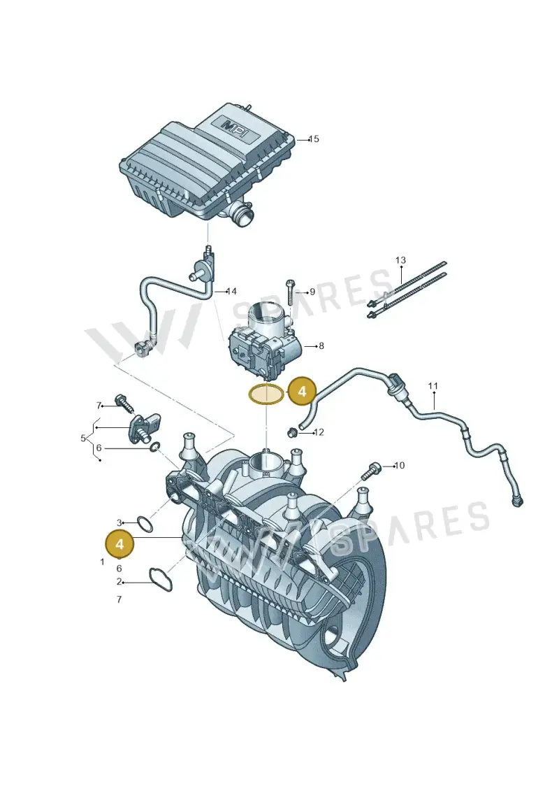 03C133073D — Volkswagen Polo 1.0 BlueMotion (2017-2024) diagram 781133200, position 4