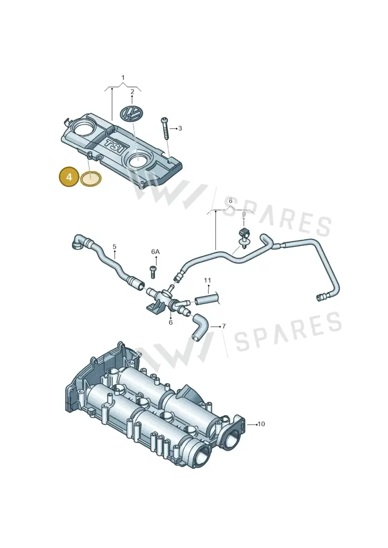 03C133287A — Volkswagen Jetta (2014-2017) diagram 625103790, position 4