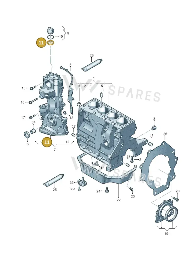 03C133287A — Volkswagen Scirocco 2.0 (2014-2017) diagram 786103010, position 11