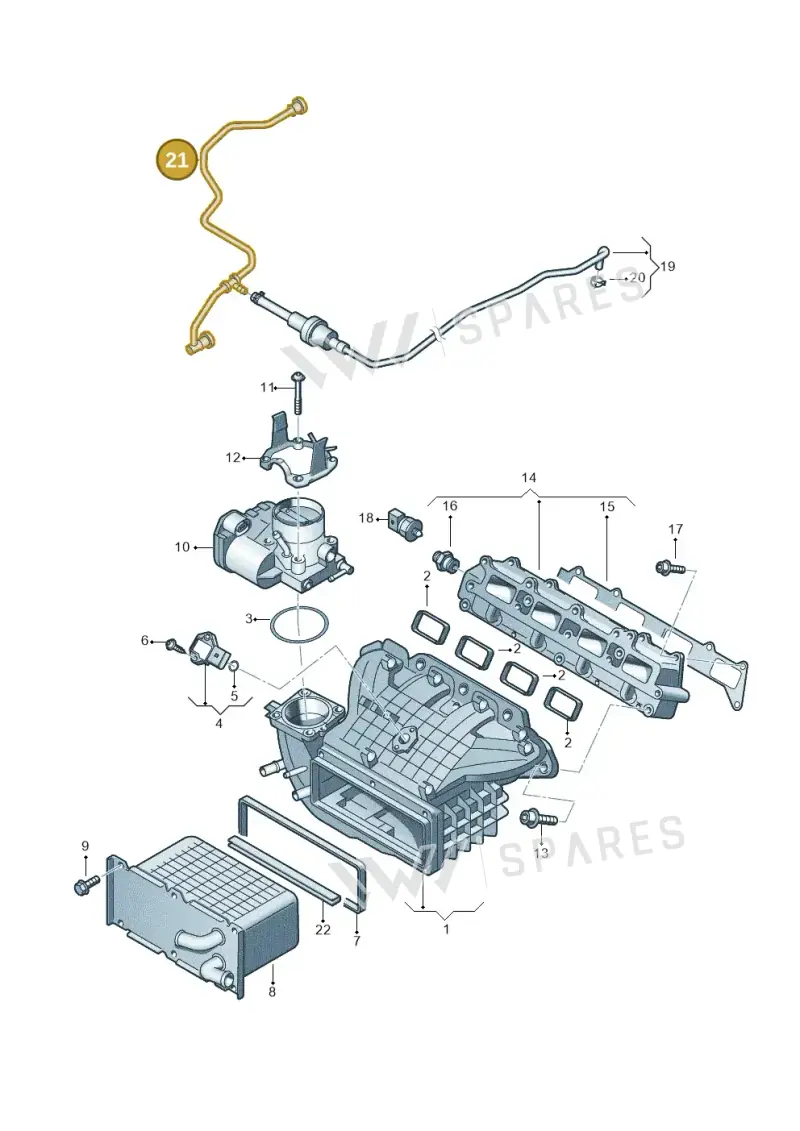 03C133514P — Volkswagen Jetta (2014-2017) diagram 625133170, position 21