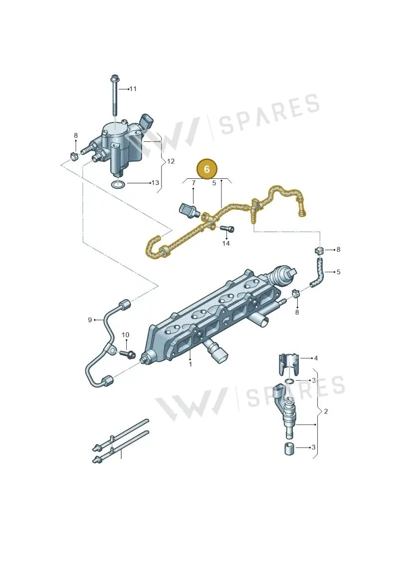 03C133723AP — Volkswagen Jetta (2008-2011) diagram 420133530, position 6