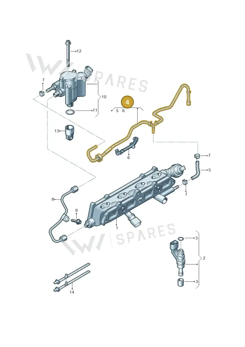 03C133723BS — Volkswagen Polo (2012-2014) diagram 634133500, position 4
