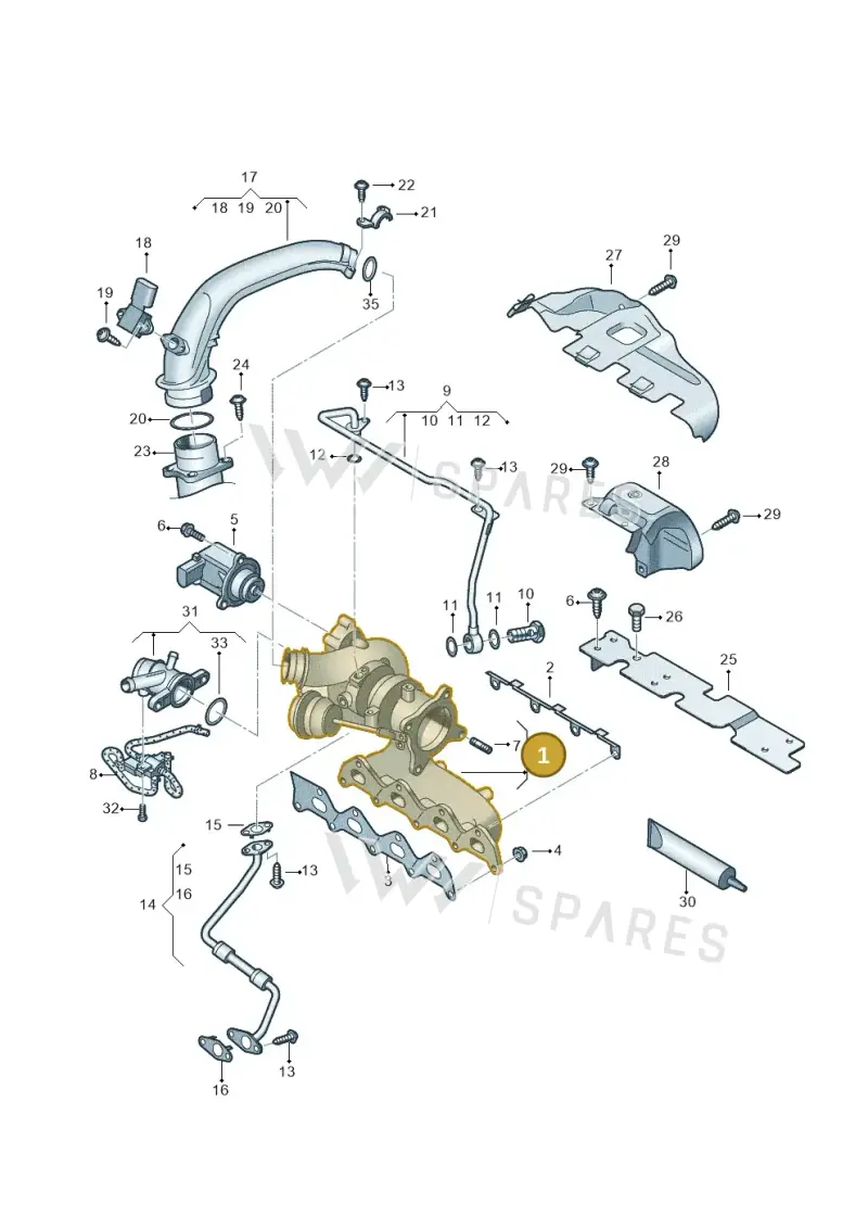 03C145702L — Volkswagen Jetta 1.6 (2014-2018) diagram 625145530, position 1