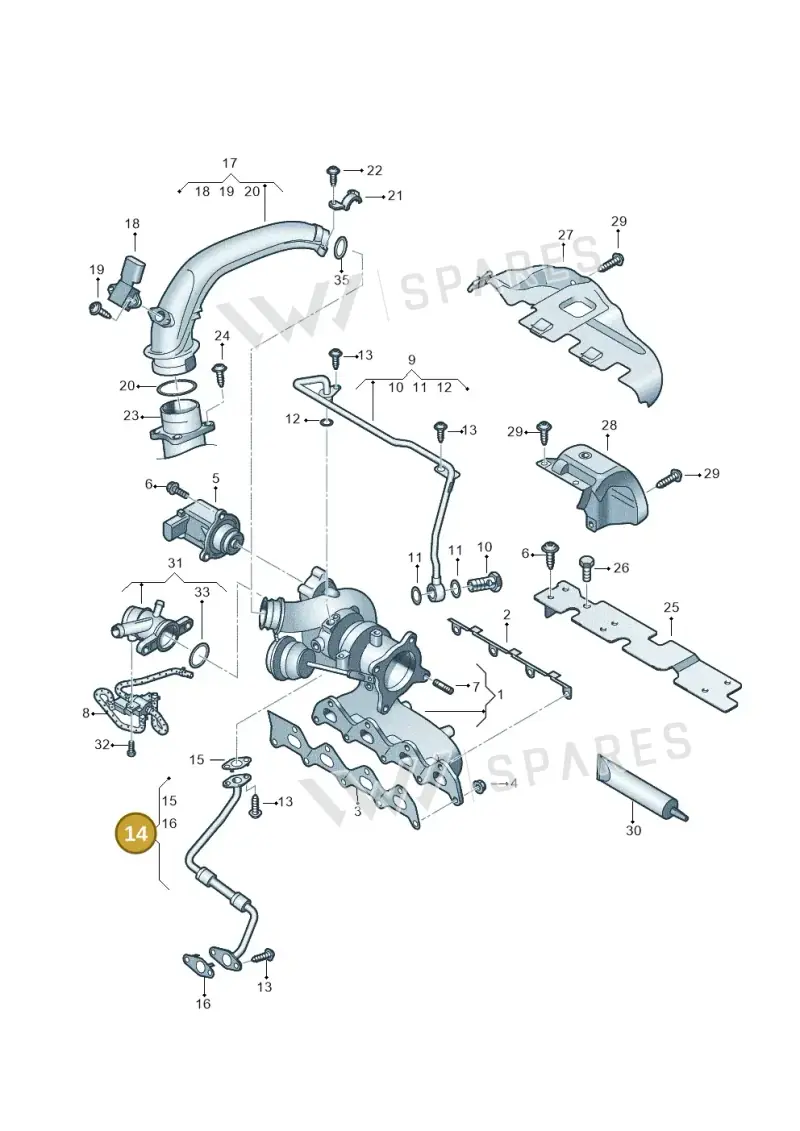 03C145735F — Volkswagen Jetta 1.6 (2014-2018) diagram 625145530, position 14