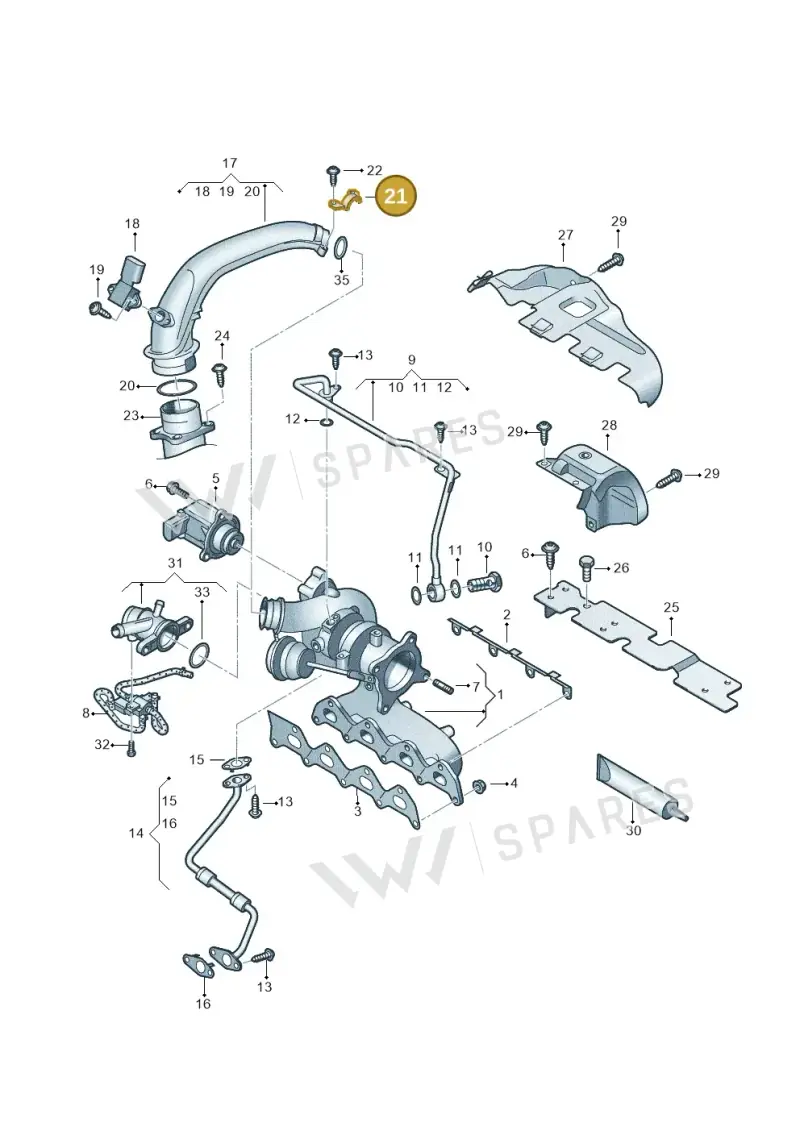 03C145853D — Volkswagen Jetta 1.6 (2014-2018) diagram 625145530, position 21