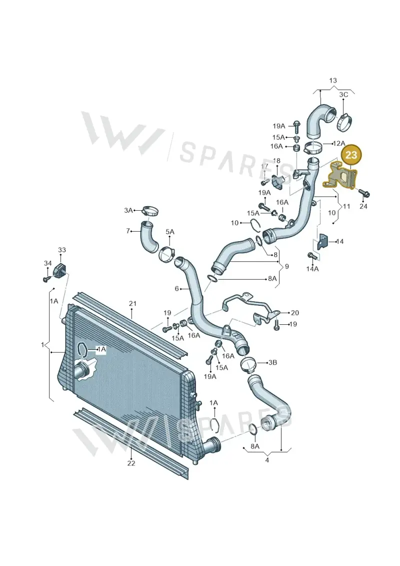 03C199207D — Volkswagen Tiguan 4Motion (2011-2018) diagram 634145800, position 23