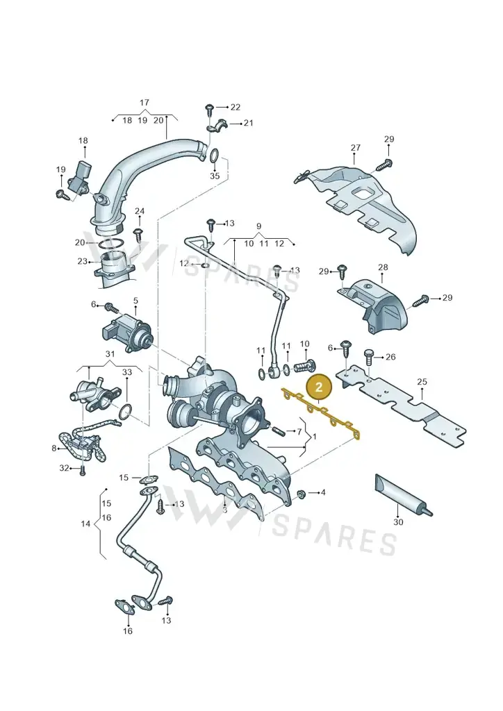 03C253197P — Volkswagen Jetta 1.6 (2014-2018) diagram 625145530, position 2