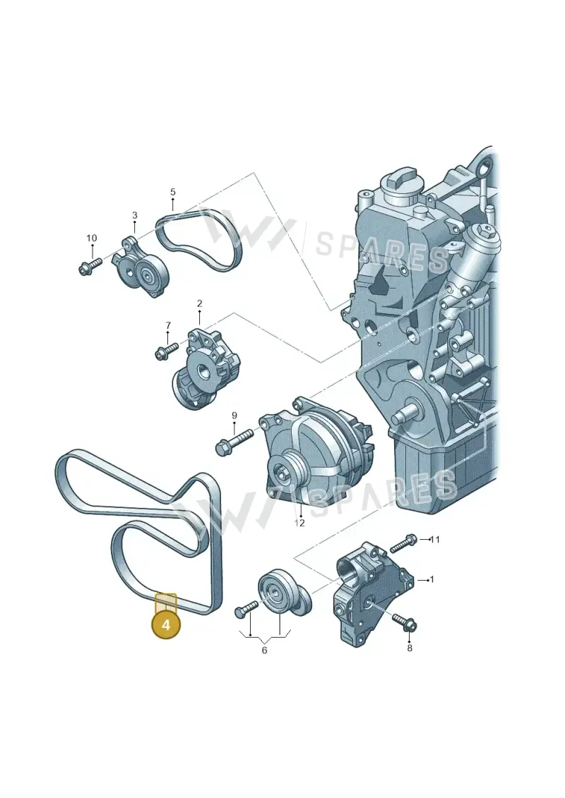 03C260849A — Volkswagen Passat CC (2011-2016) diagram 656903100, position 4