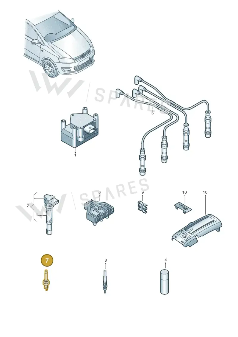 03C905601B — Volkswagen Polo (2012-2014) diagram 747905000, position 7