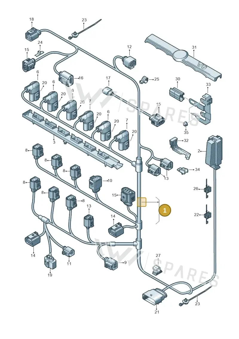 03C971627K — Volkswagen Sagitar (2011-) diagram 691971100, position 1