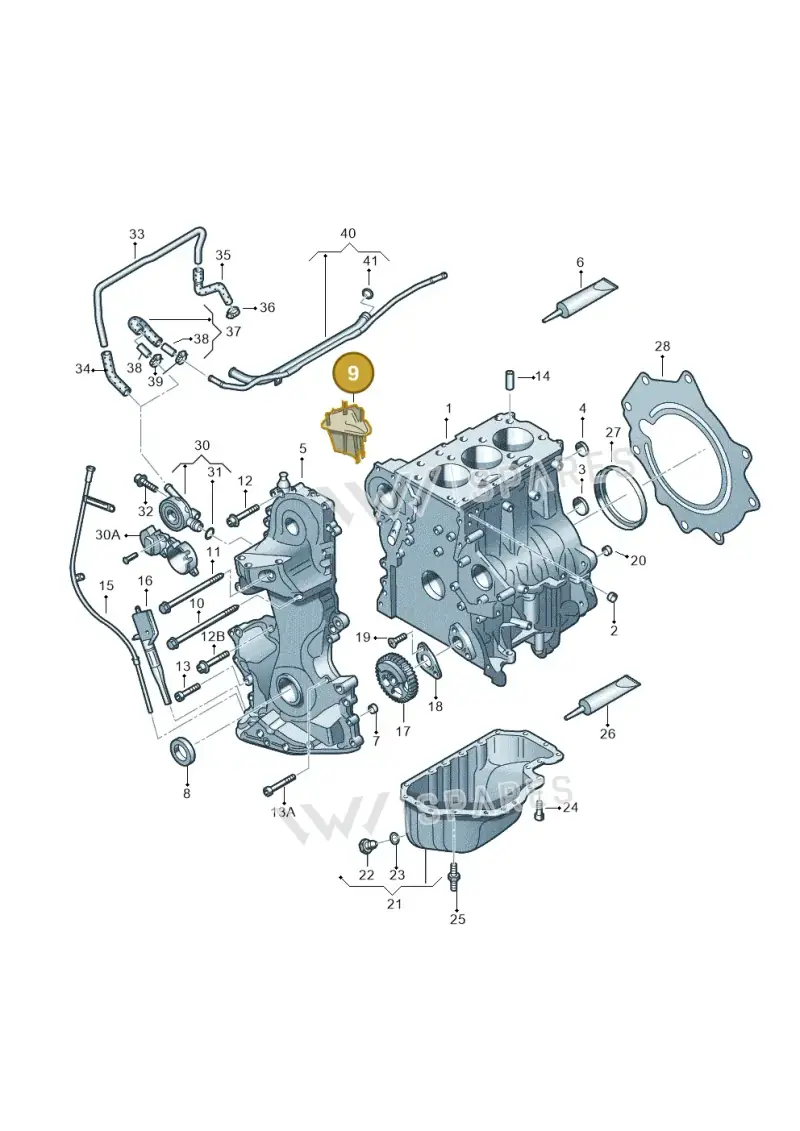 03D103515B — Volkswagen Polo (2008-2009) diagram 253103030, position 9