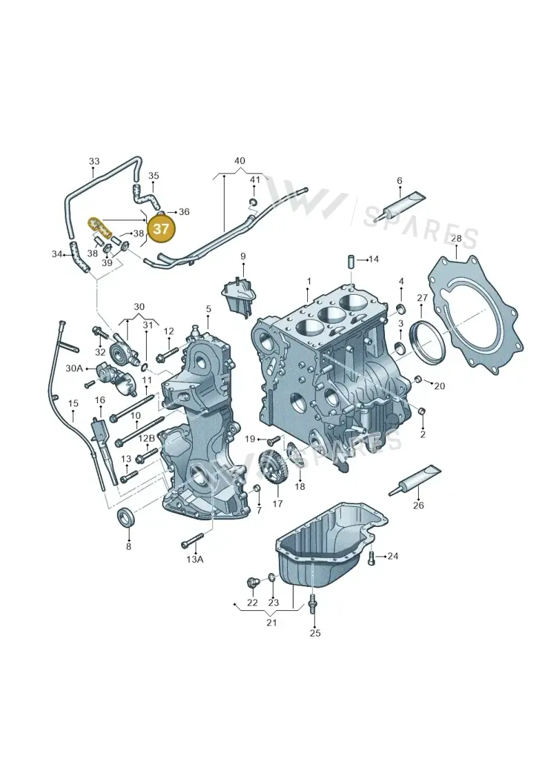 03D103641R — Volkswagen Polo (2008-2009) diagram 253103030, position 37