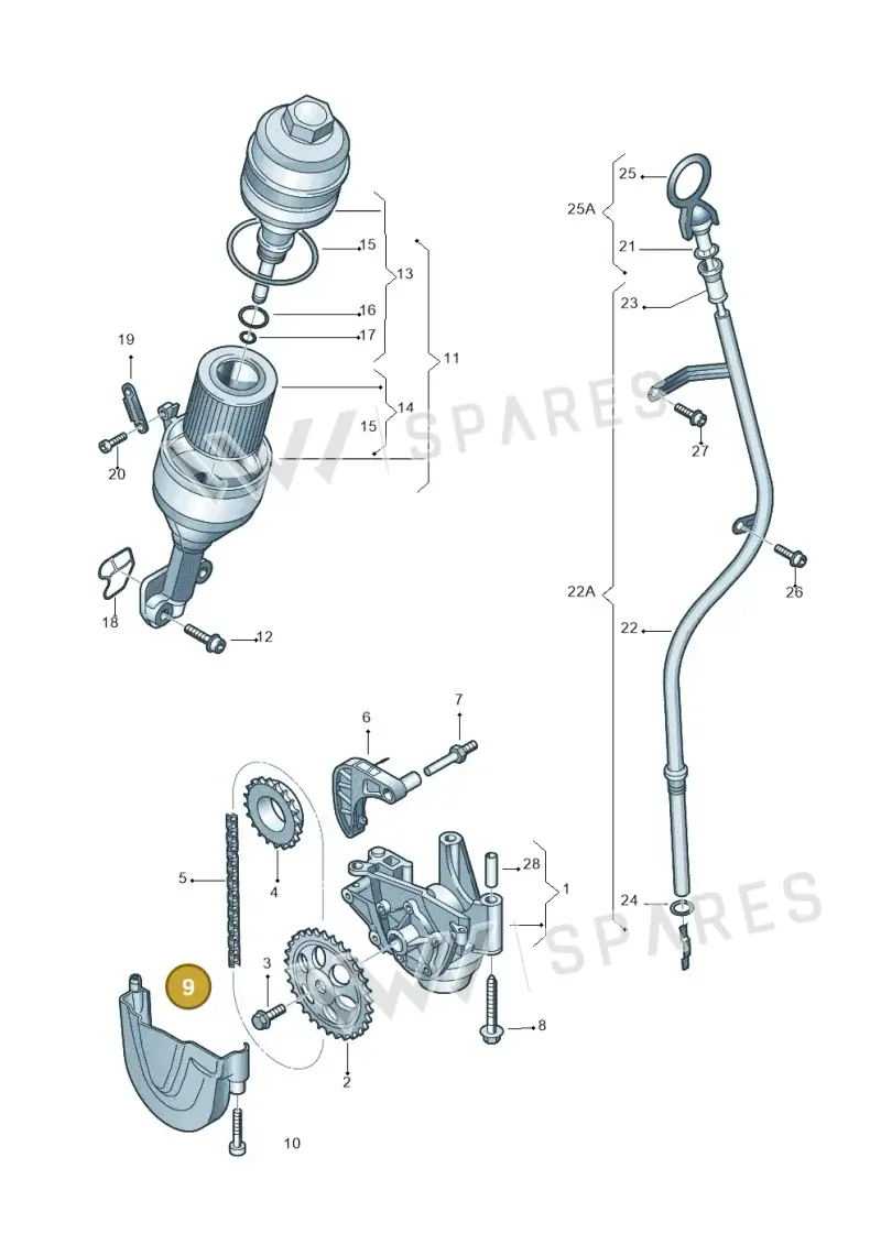 03D103669B — Volkswagen Polo (2009-2014) diagram 253115030, position 9