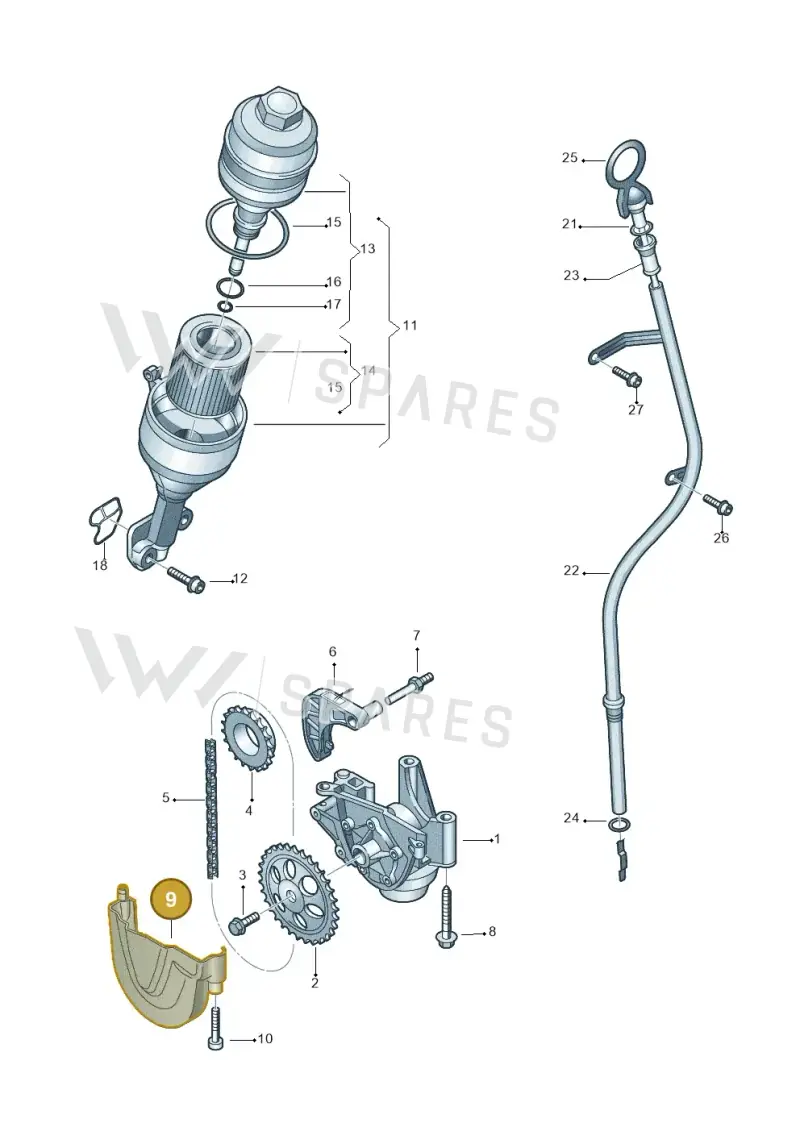 03D103669B — Volkswagen Polo (2012-2014) diagram 747115050, position 9