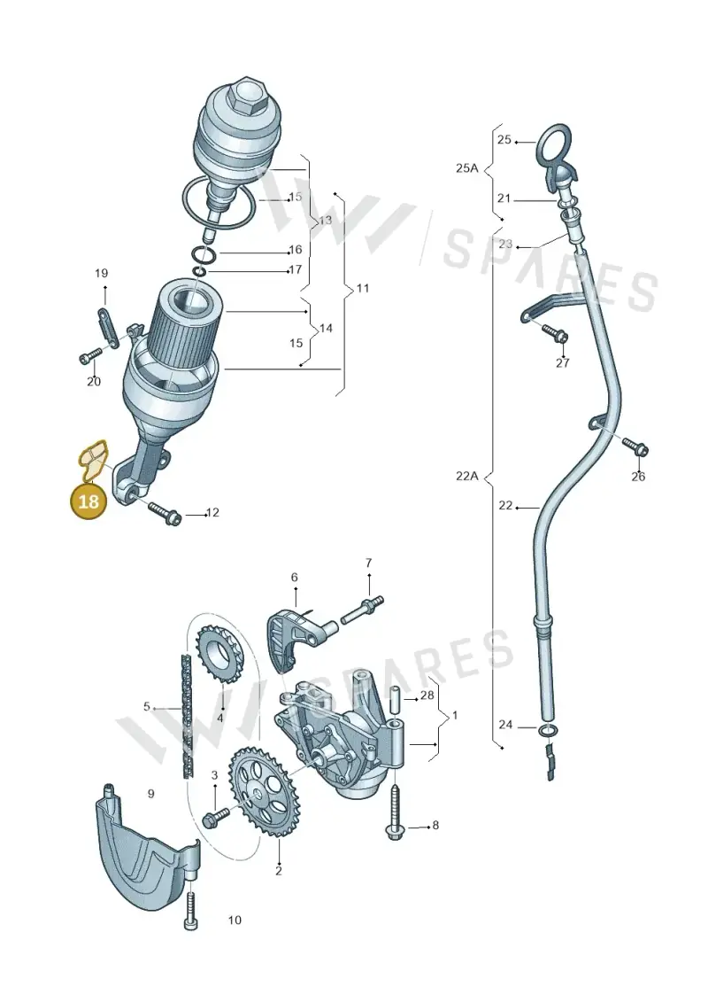 03D115359A — Volkswagen Polo (2009-2014) diagram 253115030, position 18