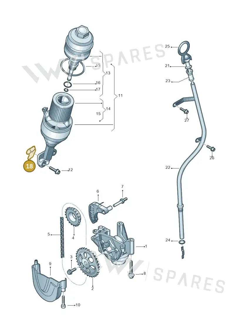 03D115359A — Volkswagen Polo (2012-2014) diagram 747115050, position 18