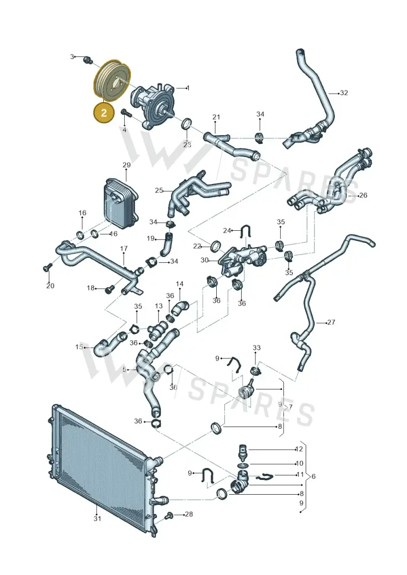 03D121028B — Volkswagen Jetta 1.6 (2014-2018) diagram 789121020, position 2
