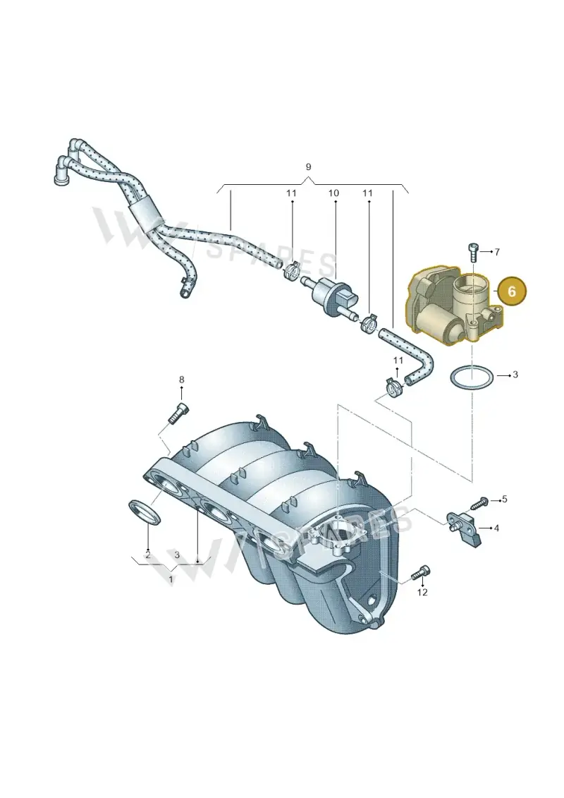 03D133062F — Volkswagen 06A platform diagram 672133200, position 6
