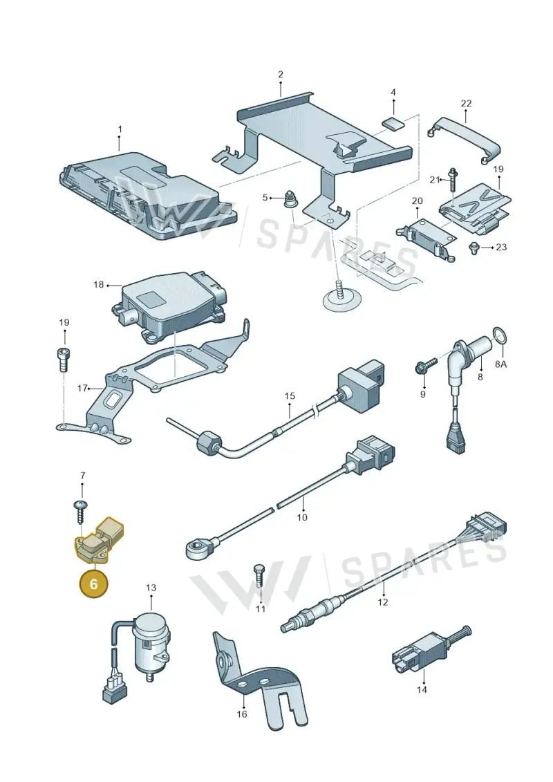 03D906051A — Volkswagen Polo (2008-2009) diagram 253906000, position 6