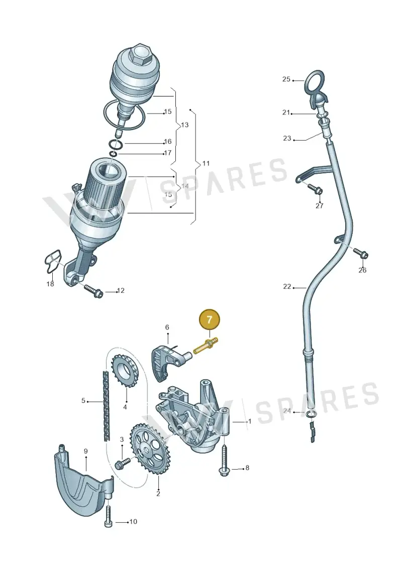 03E109511A — Volkswagen Polo (2012-2014) diagram 747115050, position 7