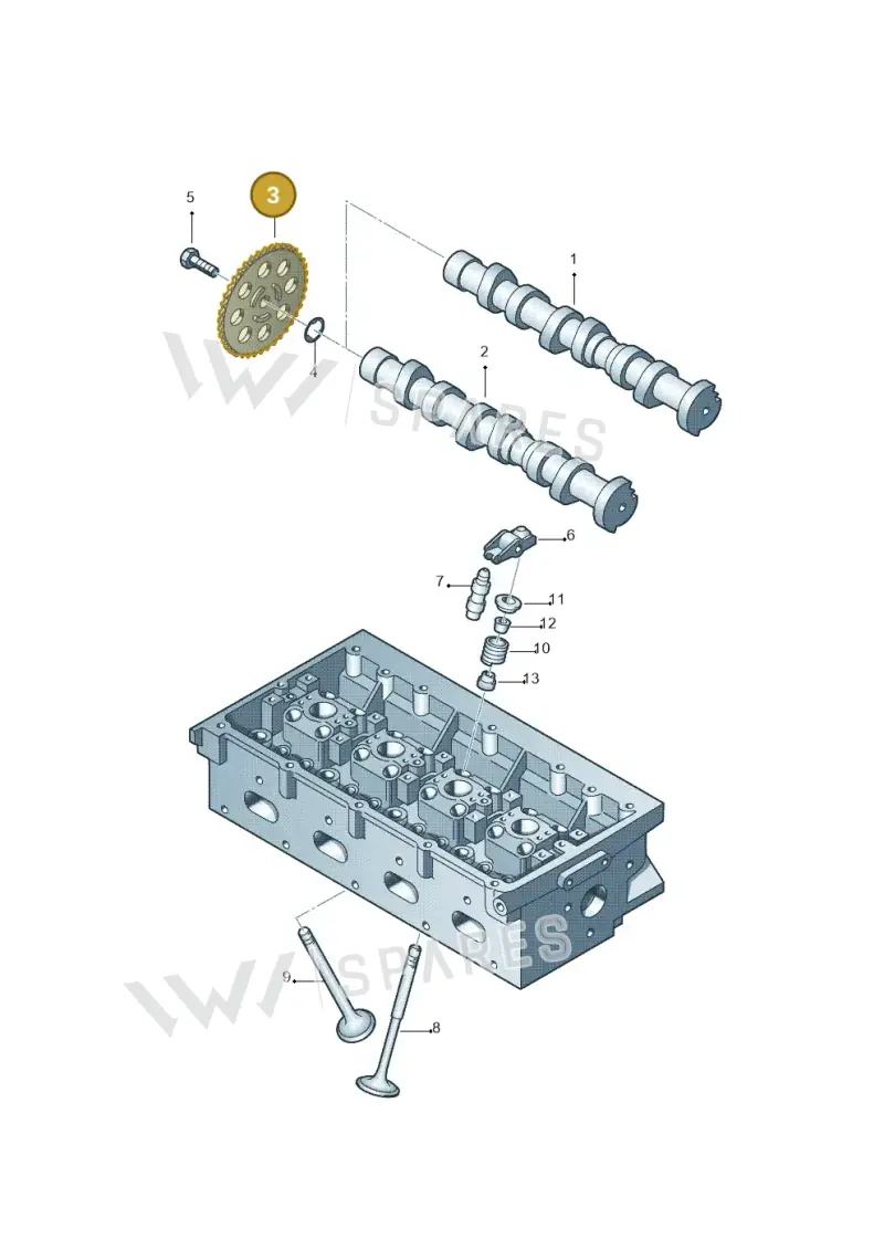 03E109571D — Volkswagen Polo (2012-2014) diagram 253109050, position 3