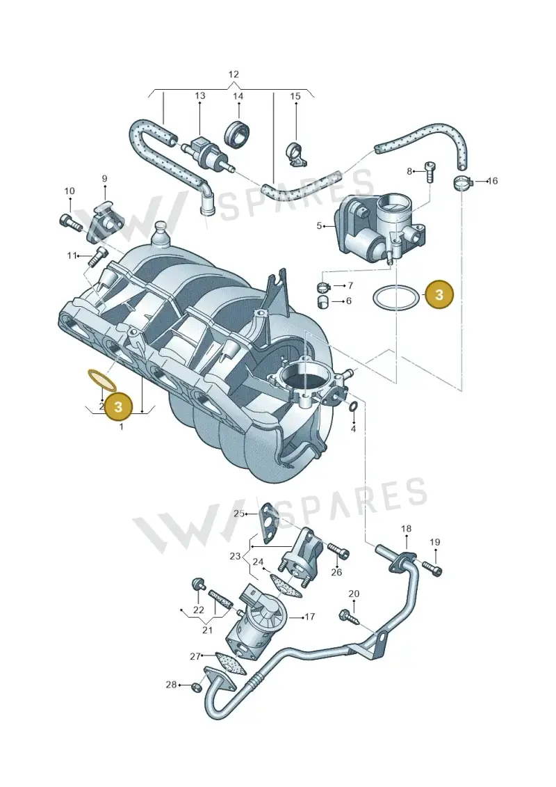 03E133073 — Volkswagen POLO (2005-) diagram 253133320, position 3